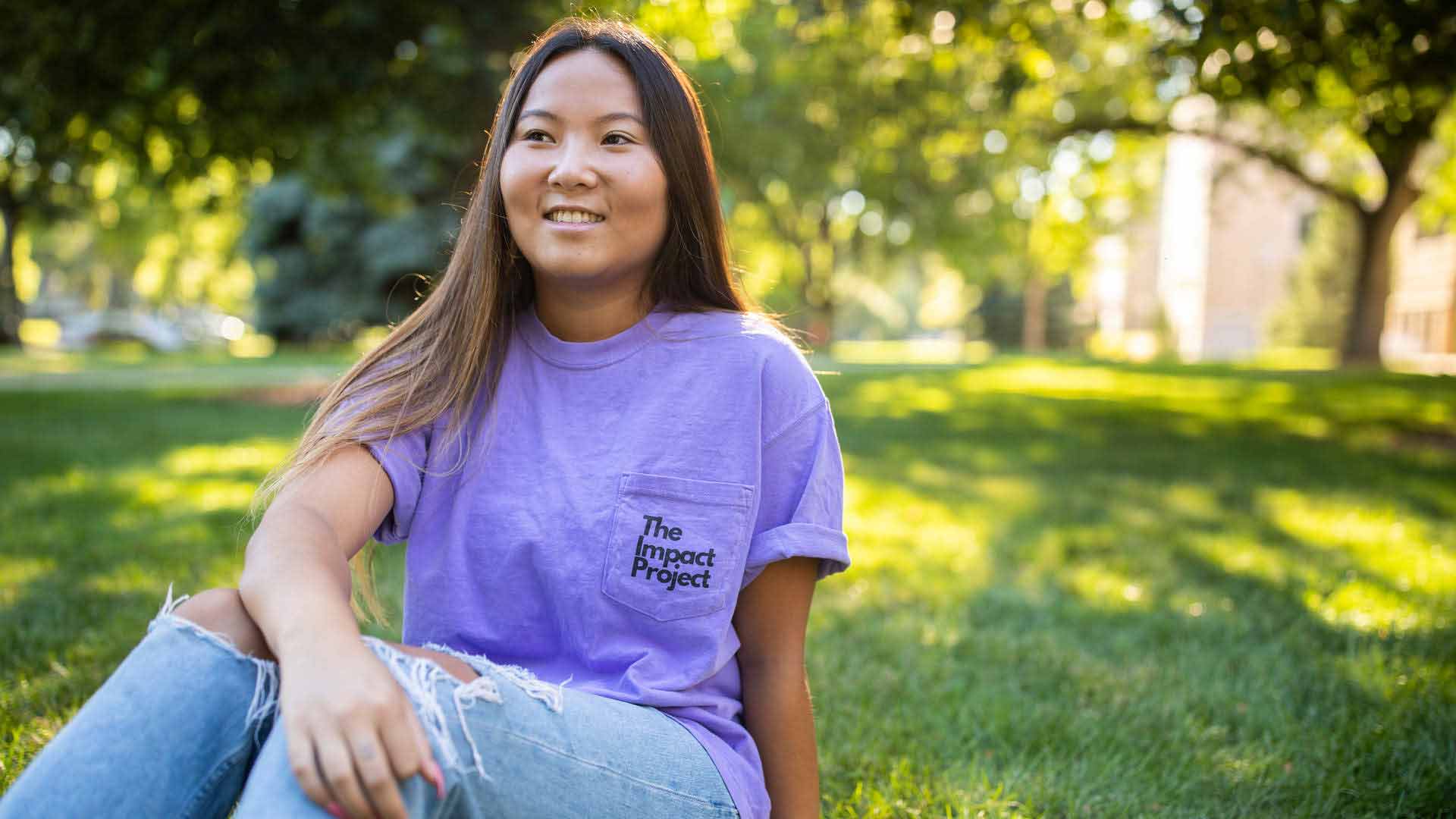 female student on campus
